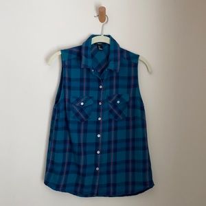 Forever21 Sleeveless Top, Plaid, Size Small